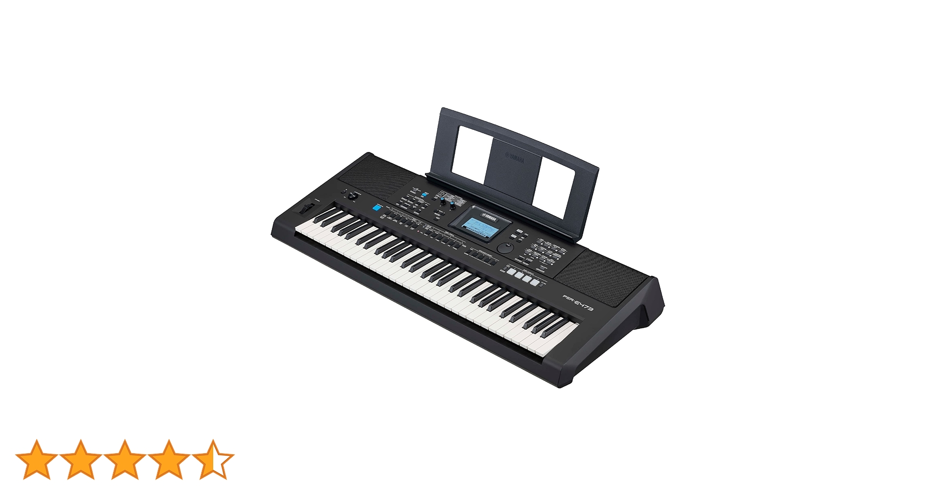 Yamaha PSR-E473 Portable Keyboard – 61 Keys, Black, Built-in